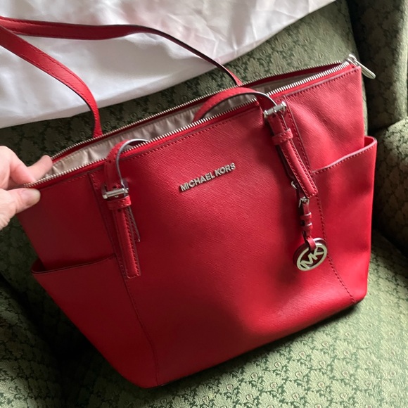 Michael Kors Red Tote Bag - Picture 1 of 11